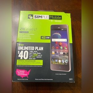 Simple Mobile TMobile, ZTE smartphone, cell phone